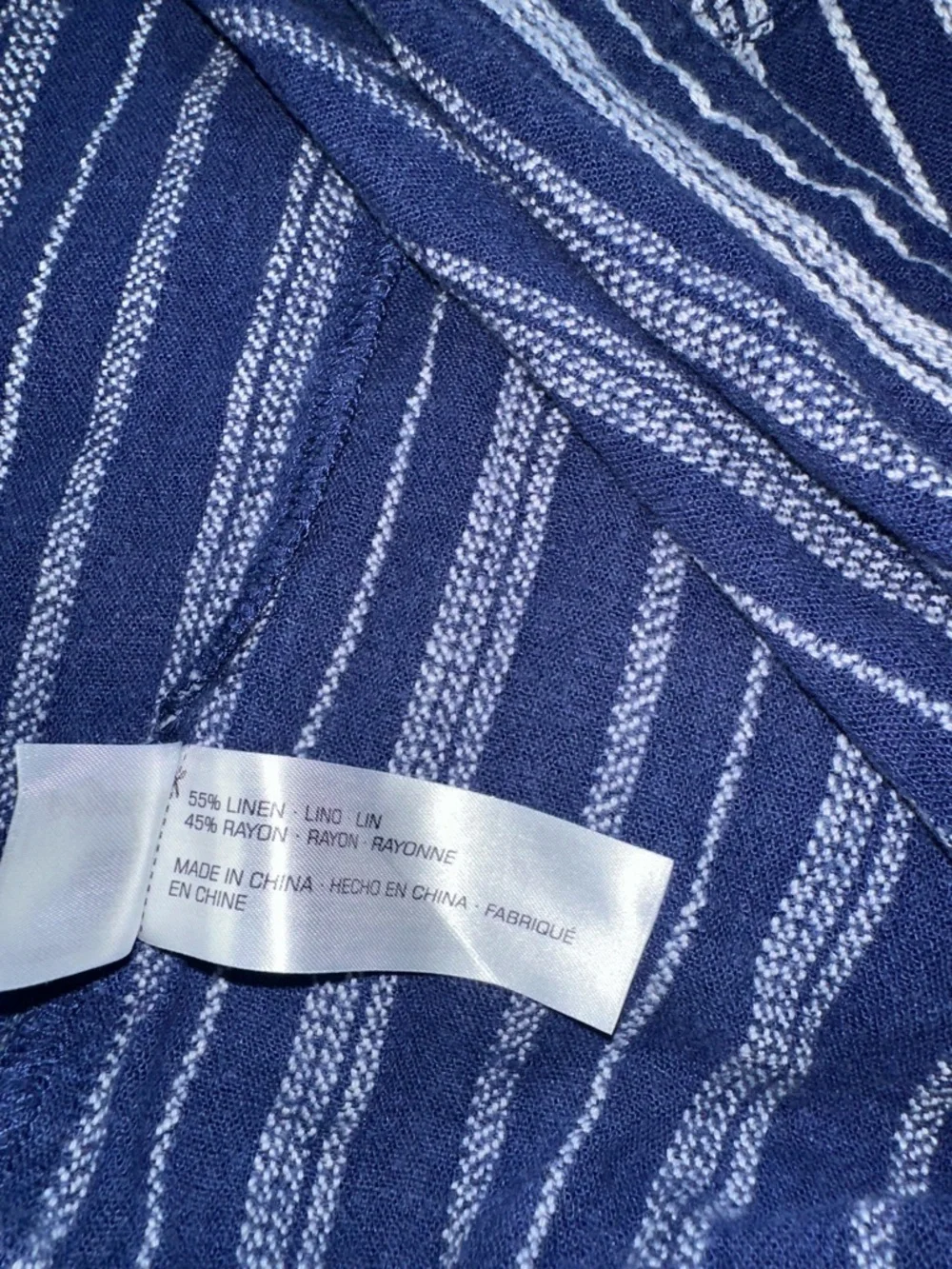 Striped Navy Utility Button-Up Jacket